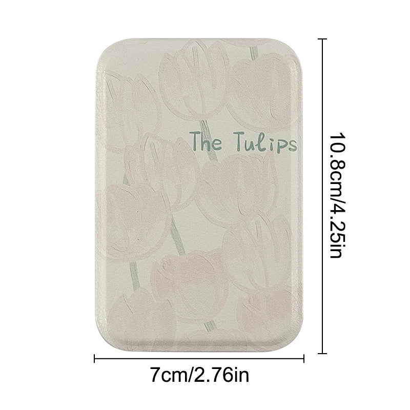 PU Leather Portable Mini Makeup Pocket Mirror Adjustable Angle Desktop Small Folding Cosmetic Mirror High Definition Vanity Tool