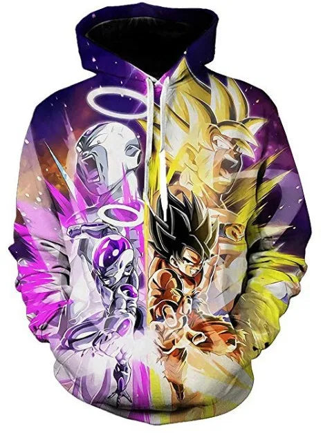 2024 3D New Anime Dragon Ball Printed Sweater Series Pullover Generation Tide Brand Hoodie Gift Pink Goku