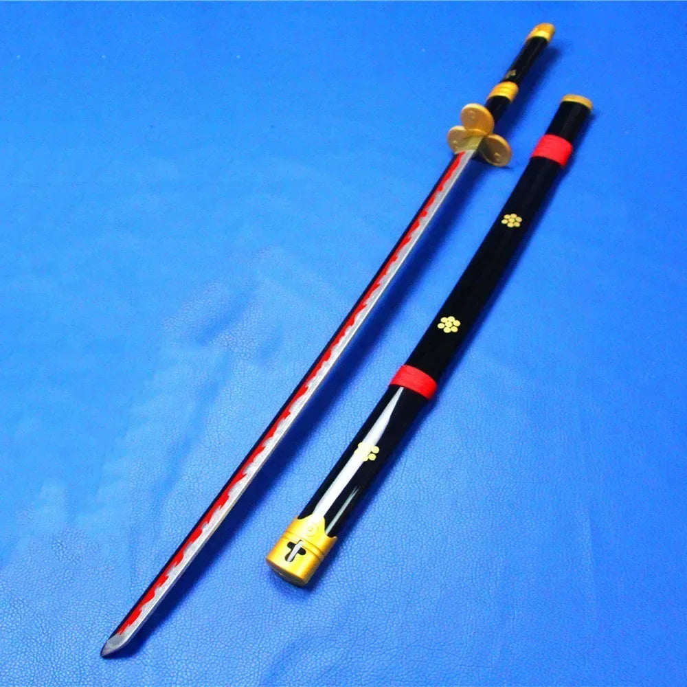 104cm Zoro Katana Sandai Kitetsu Sword Blade Anime Cosplay Prop Ninja Knife Real Full Size Japanese Katana Samurai Sabre Kid Toy