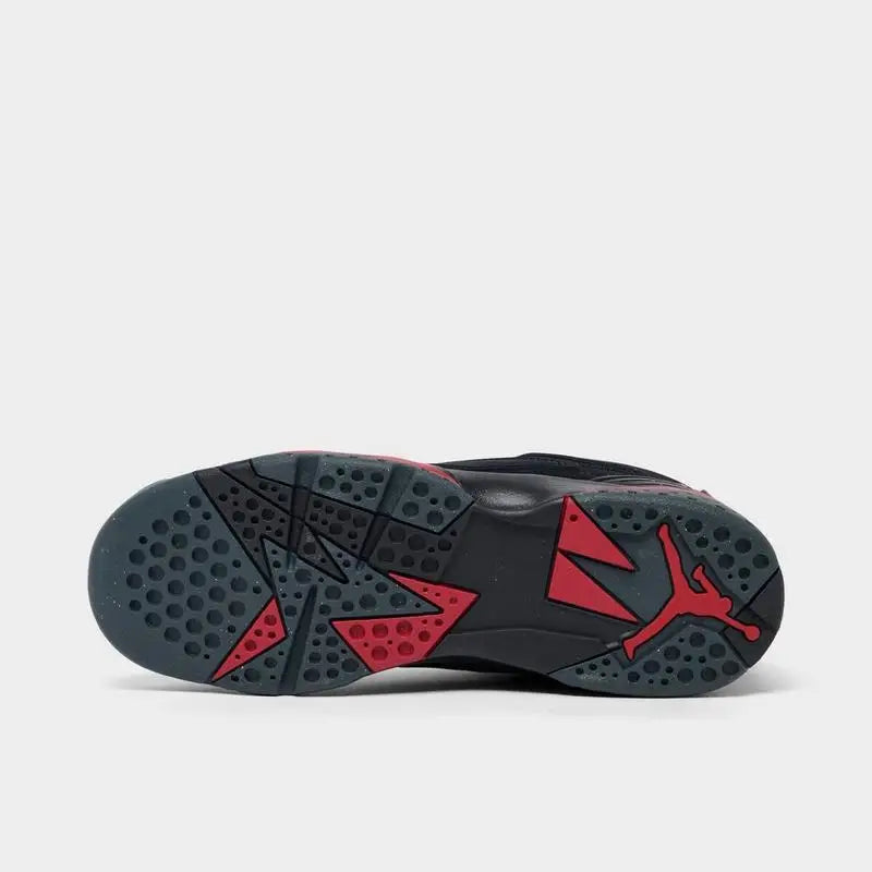 Big Kids' Air Jordan MVP 92 Basketball Shoes in black and red, showcasing a stylish design and breathable materials.