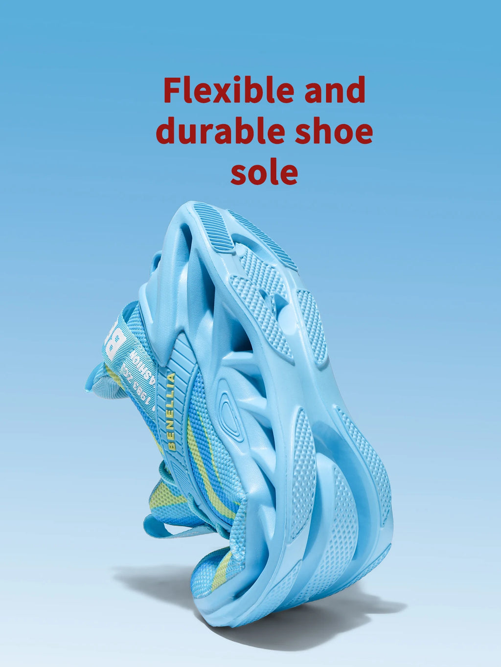 Blue anime-inspired running shoes for men and women with lace-up closure and stylish design.