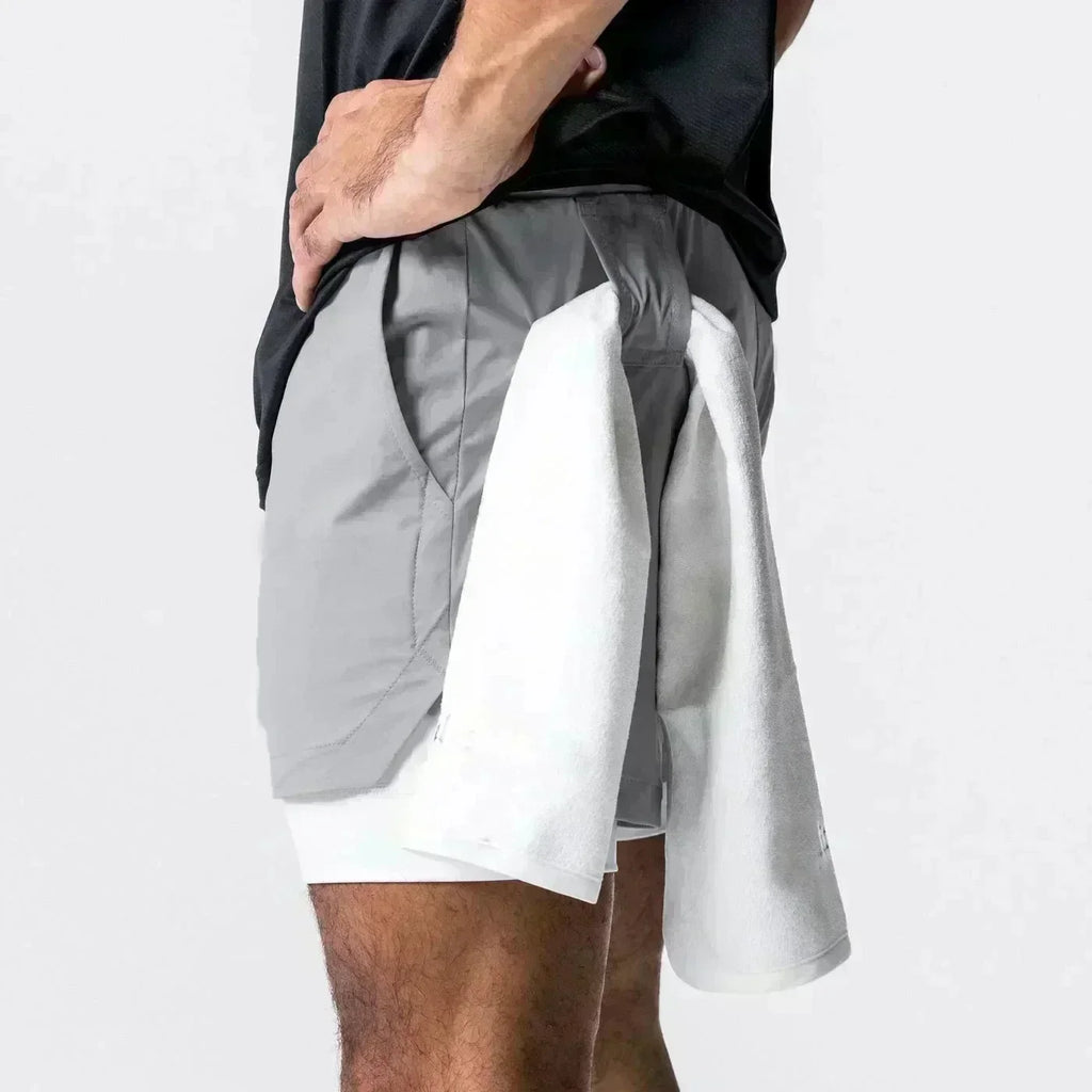 Summer New Black Five-leaf Clover Printed Men's and Women's Shorts Double-layer Loose Sports and Casual Pants for Beach Fitness