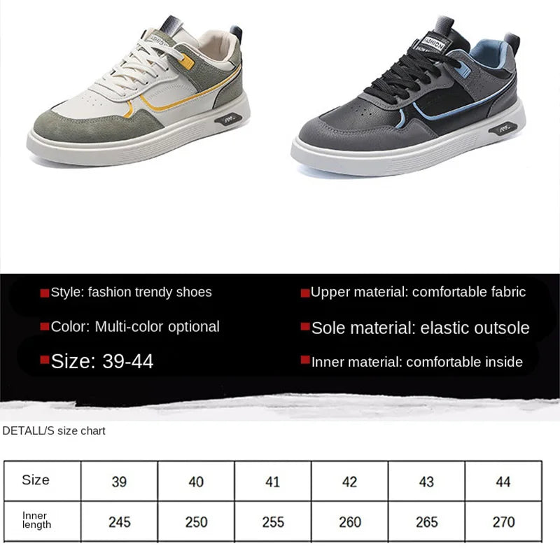 Oulylan Anti-slip Ventilate Leather Board Shoes Trendy Male Outdoor Sports Footwear Spring Comfortable Casual Versatile Sneakers