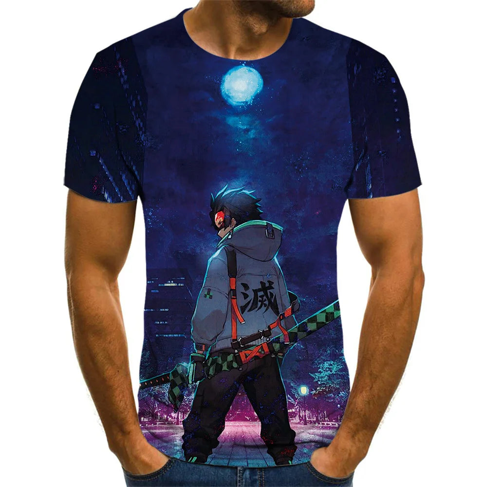 Demon Slayer 3D Print T-shirt Men Women Summer Fashion Casual Short Sleeved Unisex Harajuku Streetwear Oversized T Shirt