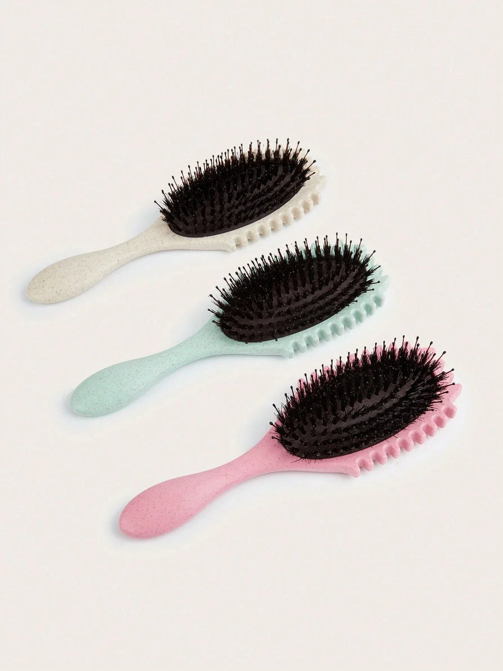 1 Pc Oval Air Cushion Comb With Handle,Wheat Straw  Define Styling Brush,Detangling Hair Brush, Professional Hairstyle Comb, Bou