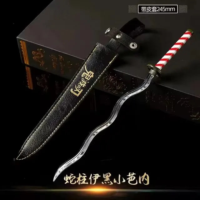 26CM Demon Slayer Sword Real Katana Swords Demon Slayer Cosplay Metal Props Weapon Anime Battle Ready No Cutting Edge Bedroom