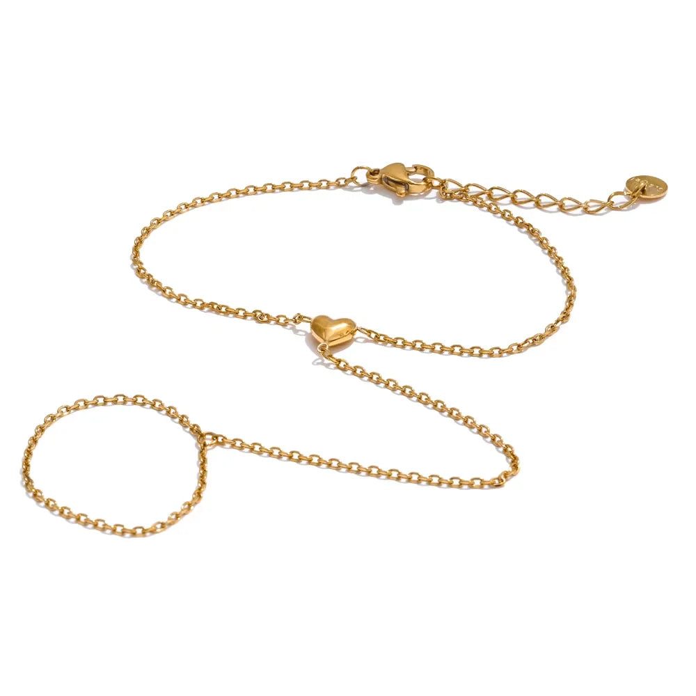 Trendy stainless steel link chain bracelets with zircon beads in gold and silver colors.