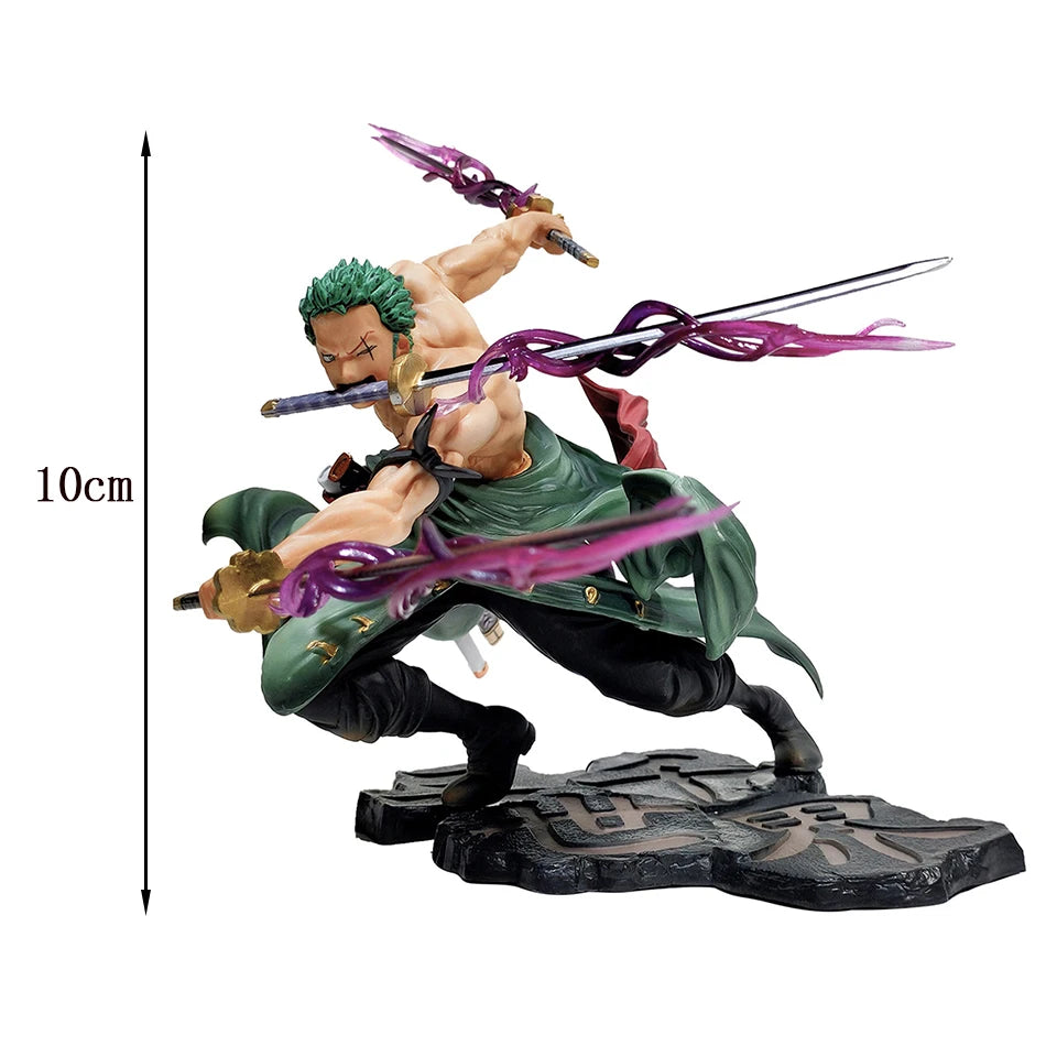 Hot One Piece 10cm Anime Figure GK Roronoa Zoro Three-blade Sa-maximum Manga Anime Statue Action Figure Collection Model Kid Toy