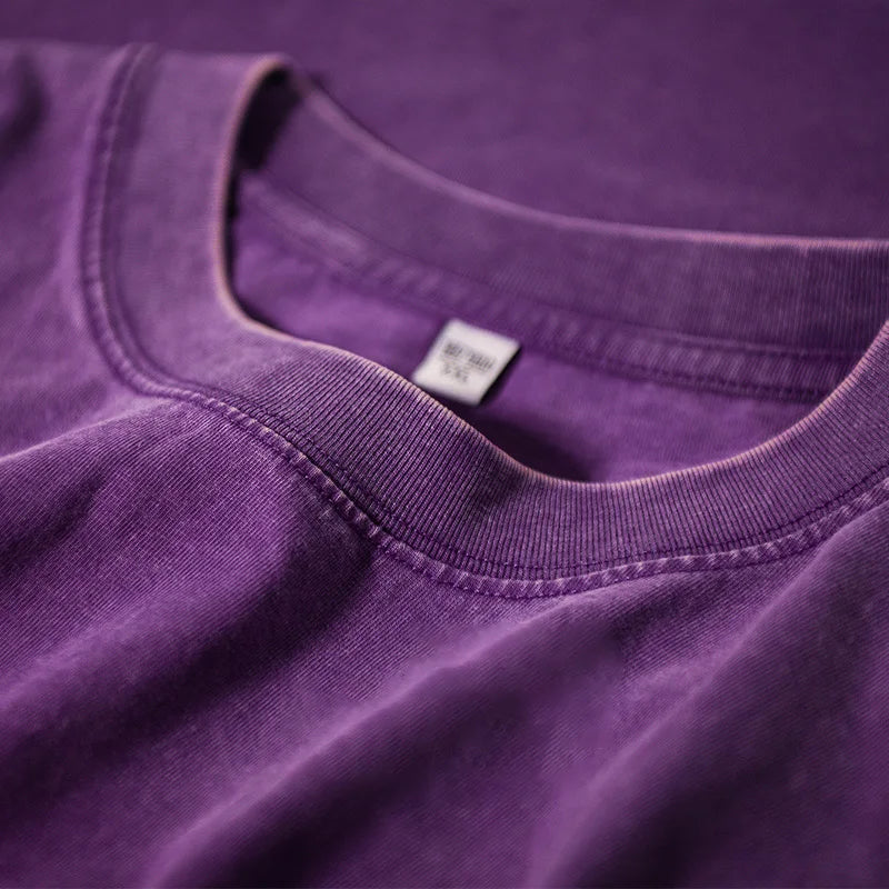 300g Heavy Men Washed Vintage Oversized T-Shirt Street Hip Hop Punk Tee women Harajuku Casual Cotton Short Sleeve Acid Wash Top