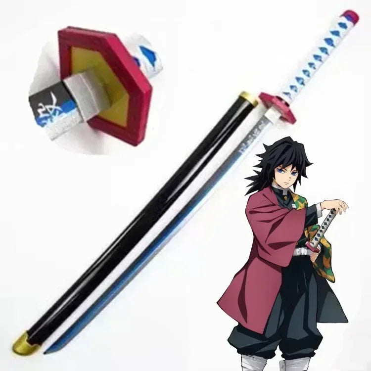 104cm Demon Slayer Katana Sword Kimetsu No Yaiba Anime Cosplay Prop Ninja Knife Real Size Japanese Katana Samurai Sabre Kid Toys