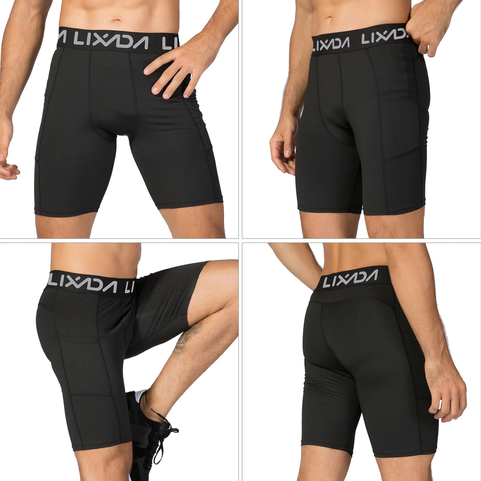 Lixada 3 Pack Men Sports Shorts Active Workout Underwear with Pocket