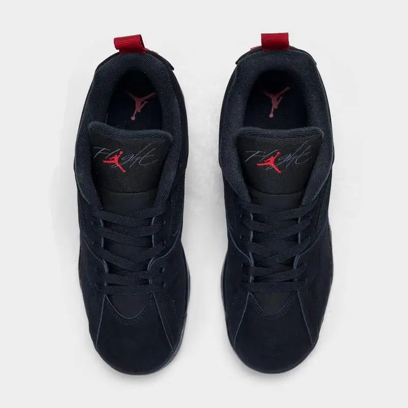 Big Kids' Air Jordan MVP 92 Basketball Shoes in black and red, showcasing a stylish design and breathable materials.