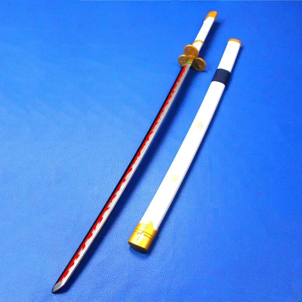 104cm Zoro Katana Sandai Kitetsu Sword Blade Anime Cosplay Prop Ninja Knife Real Full Size Japanese Katana Samurai Sabre Kid Toy
