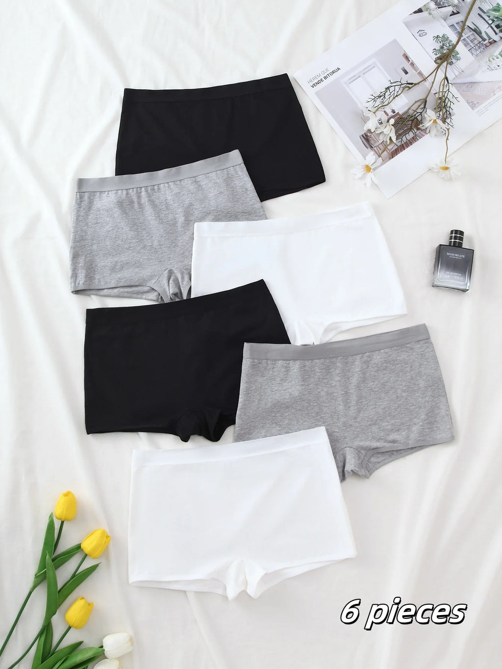 6 packs, this is a very simple close-fitting soft cotton women's shorts, daily with girls' safety pants and girls' underwear