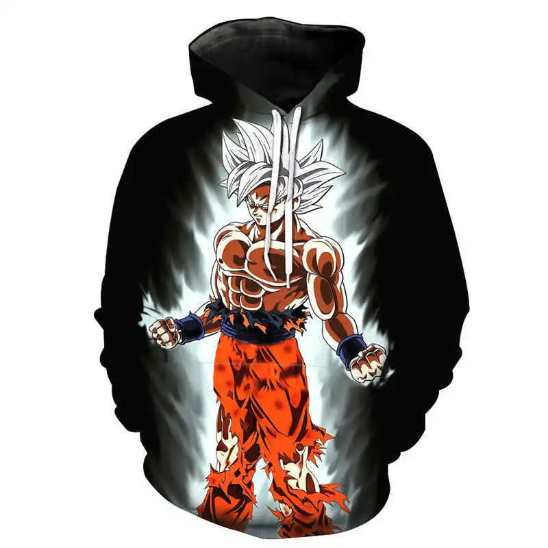 2024 3D New Anime Dragon Ball Printed Sweater Series Pullover Generation Tide Brand Hoodie Gift Pink Goku