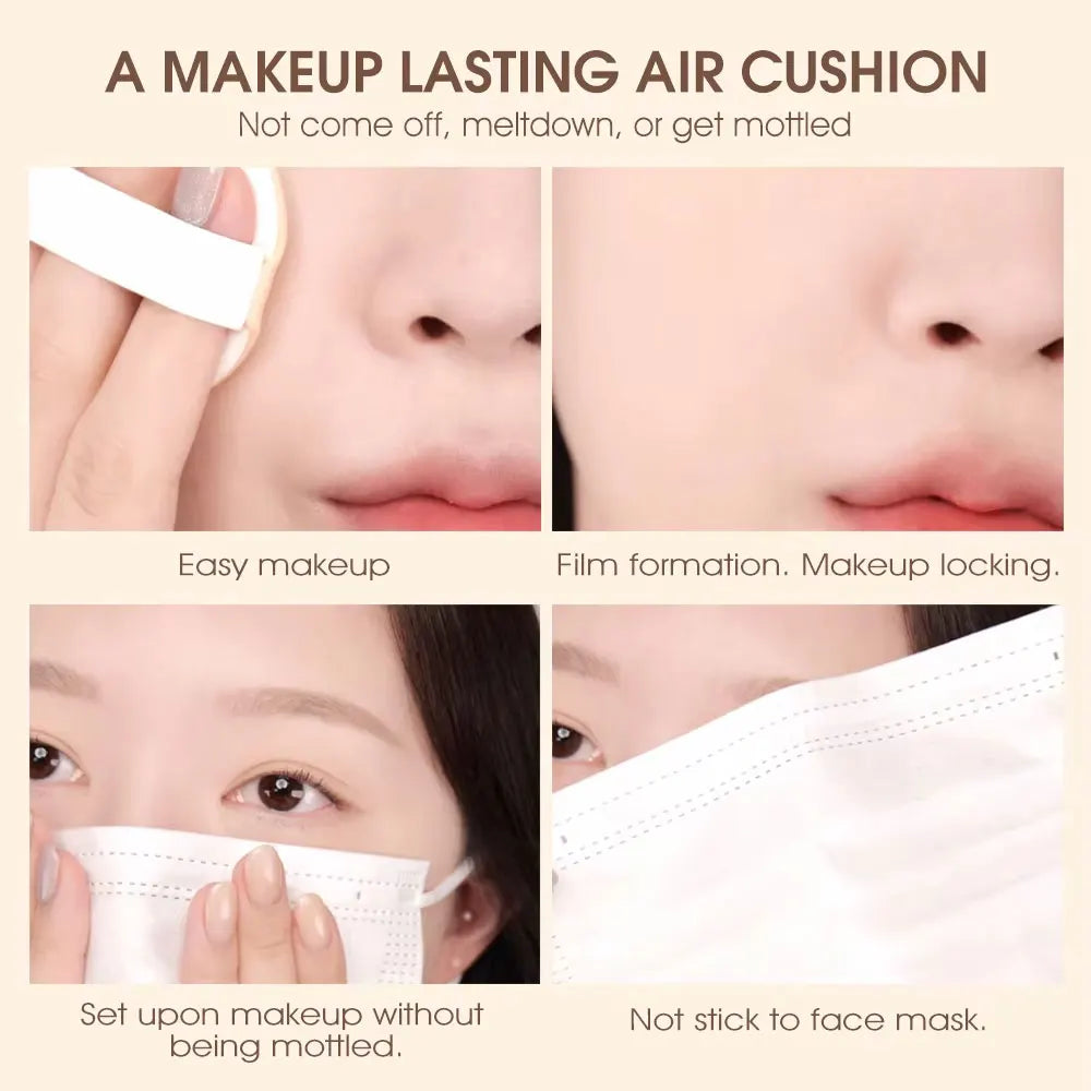 3color Air Cushion BB Cream Fuller Coverage Waterproof Long-lasting No Creasing Concealer Air Cushion Female Makeup Products