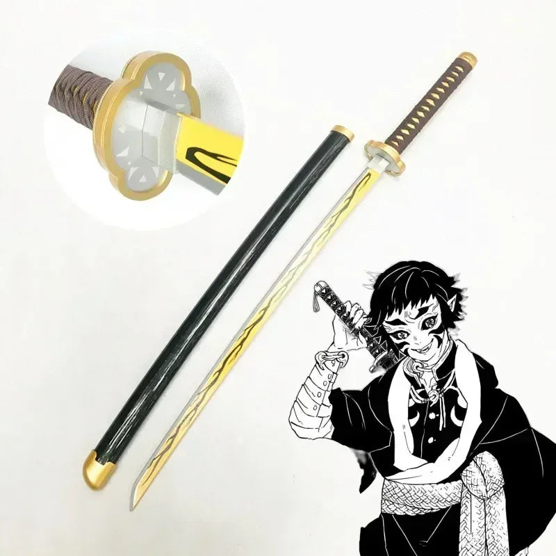 104cm Demon Slayer Katana Sword Kimetsu No Yaiba Anime Cosplay Prop Ninja Knife Real Size Japanese Katana Samurai Sabre Kid Toys