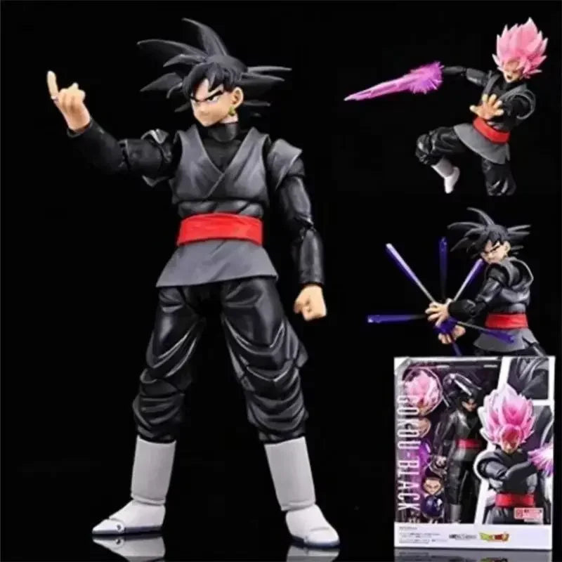 Hot 14cm Anime Dragon Ball Black Goku Zamasu Action Figure - Super Saiyan Movie Version With Multiple Accessories Model Toys