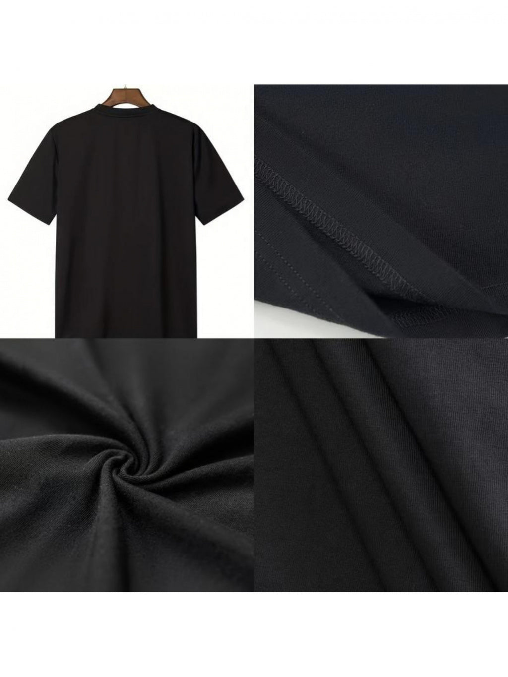 Black anime T-shirt featuring a vibrant design with a character in front of red stripes.